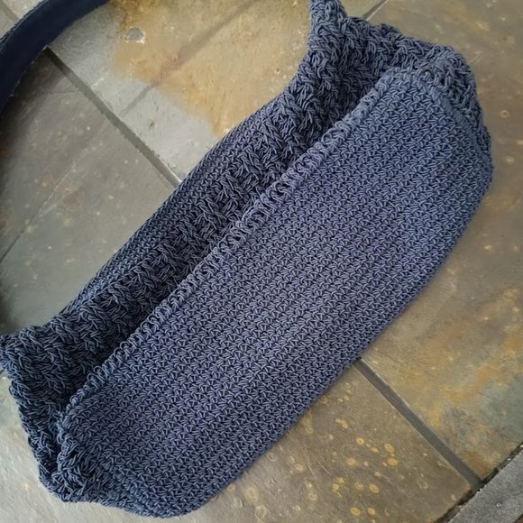 🍀4/$19🍀👜Simons Boho Crochet Navy Blue Mini Bag - Picture 4 of 10